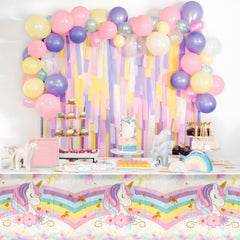 Staraise unicorn tablecloth durable PE material resists spills for easy cleanup