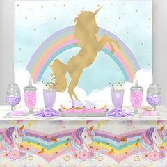 Staraise unicorn tablecloth easy cleanup after party spills and messes