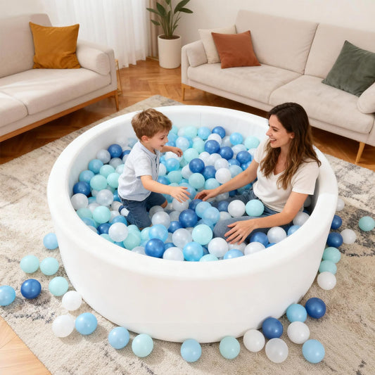 STARBOLO ball pit balls in aqua provide bright visibility for sensory play