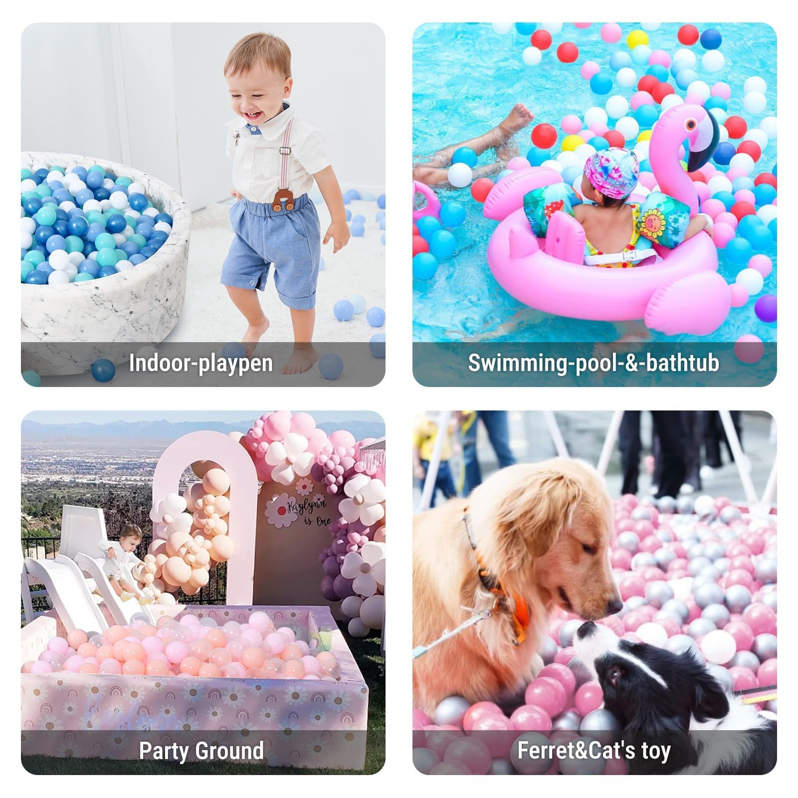 STARBOLO colorful balls variety, ideal for photography backgrounds and party decor.