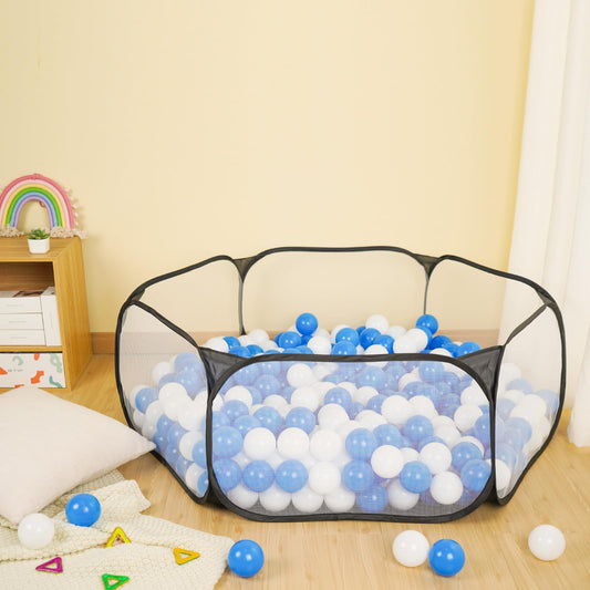 STARBOLO Kids Ball Pit Play Tent in black, open setup for easy access