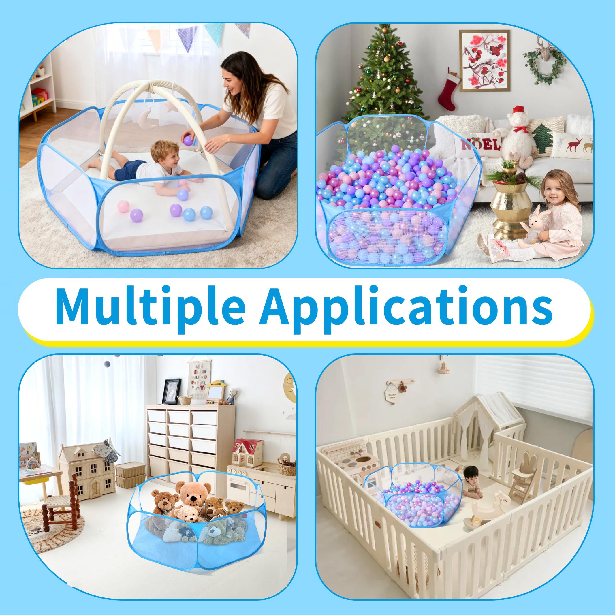 STARBOLO Kids Ball Pit blue private-space is perfect for independent play