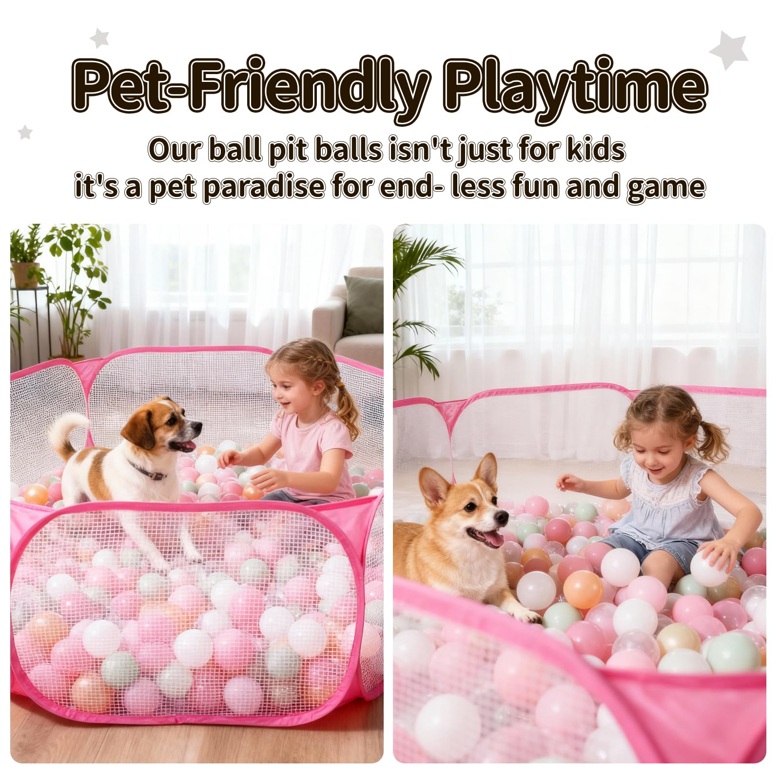 STARBOLO pink hexagon ball pit breathable mesh for airflow