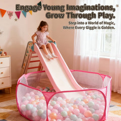 STARBOLO pink hexagon ball pit folded compact for easy storage