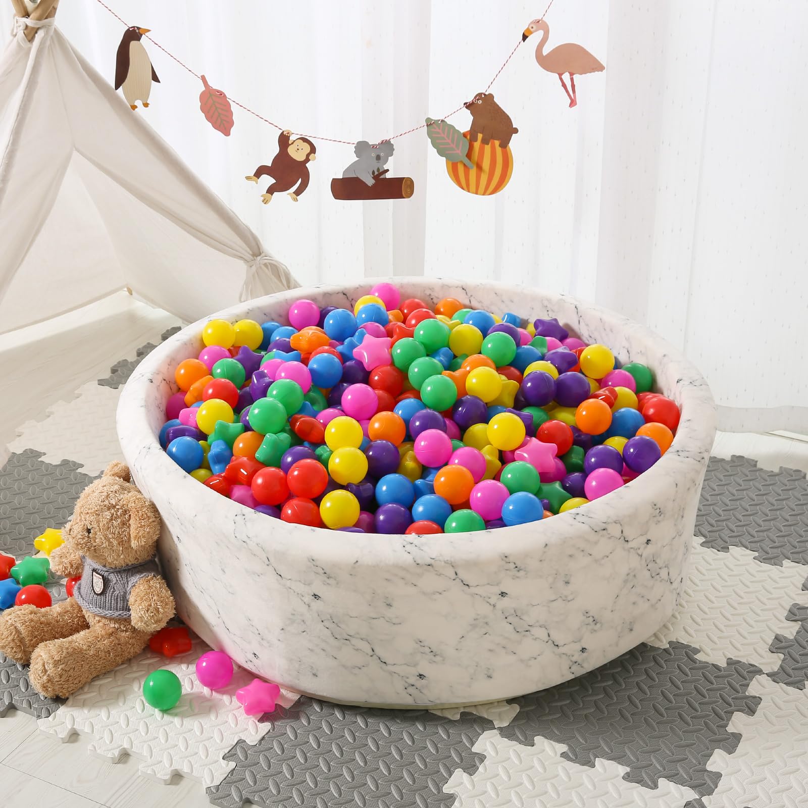 STARBOLO soft edged balls protect little fingers during exploration.