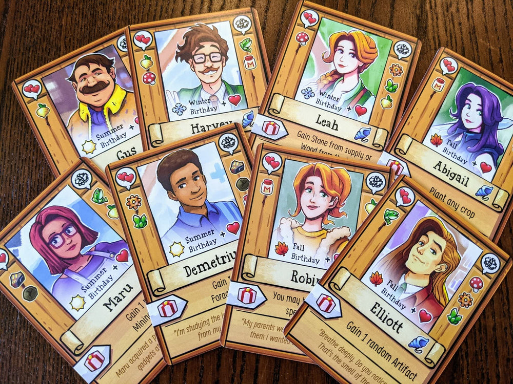 Stardew Valley board game: immersive art captures rural life and farming charm.