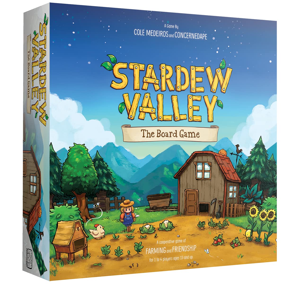 Stardew Valley board game: farm board setup for cooperative farming and quick start to play.