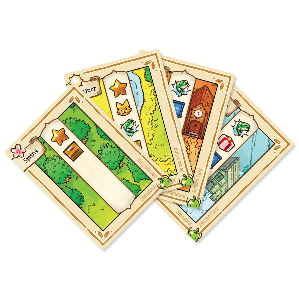 Stardew Valley board game: resource cards support planning and trading during gameplay.