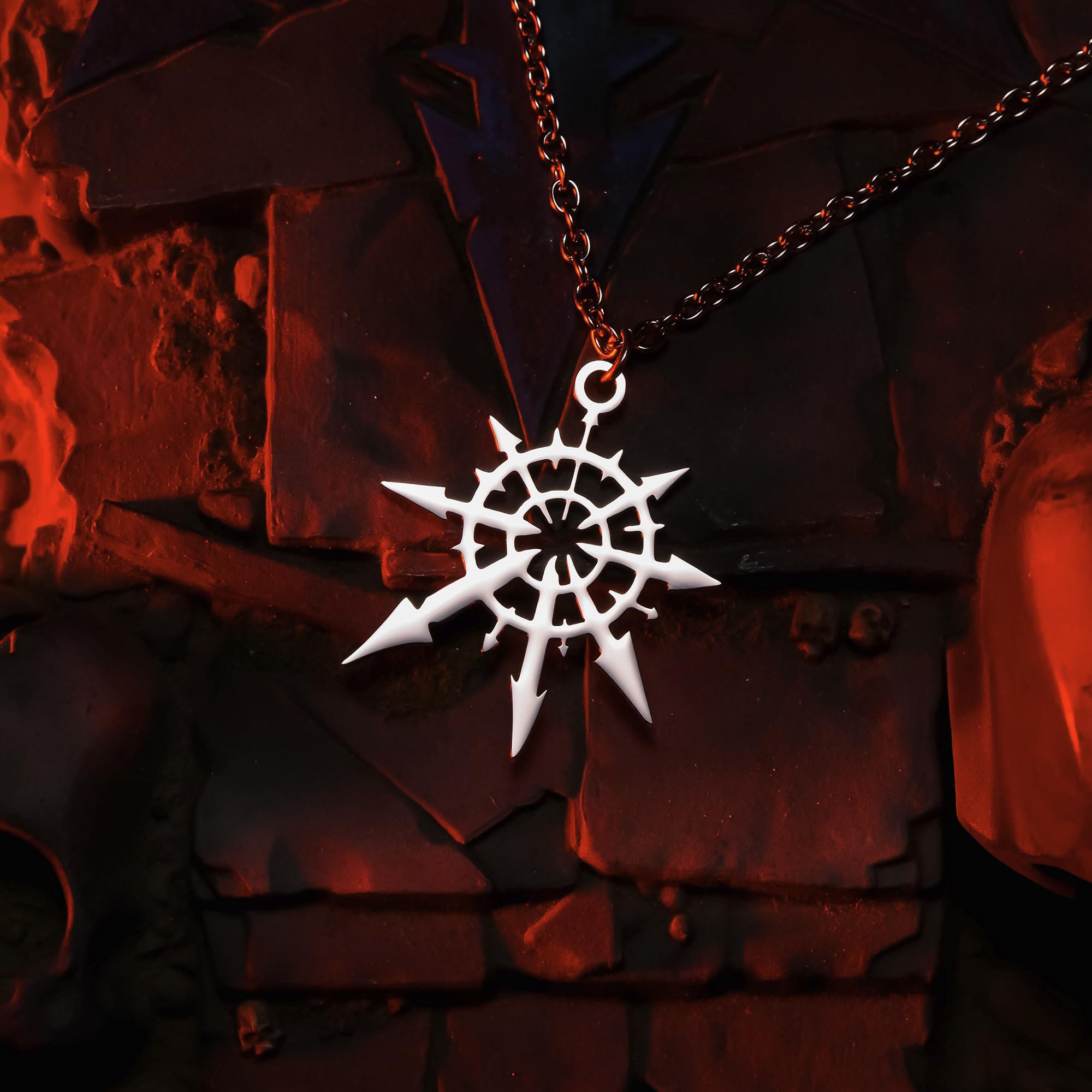 Starforged Chaos Four Gods closeup detail shows a durable stainless steel finish.