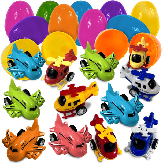 Stargo 8-pack colorful Easter eggs with pullback toys for exciting egg hunts
