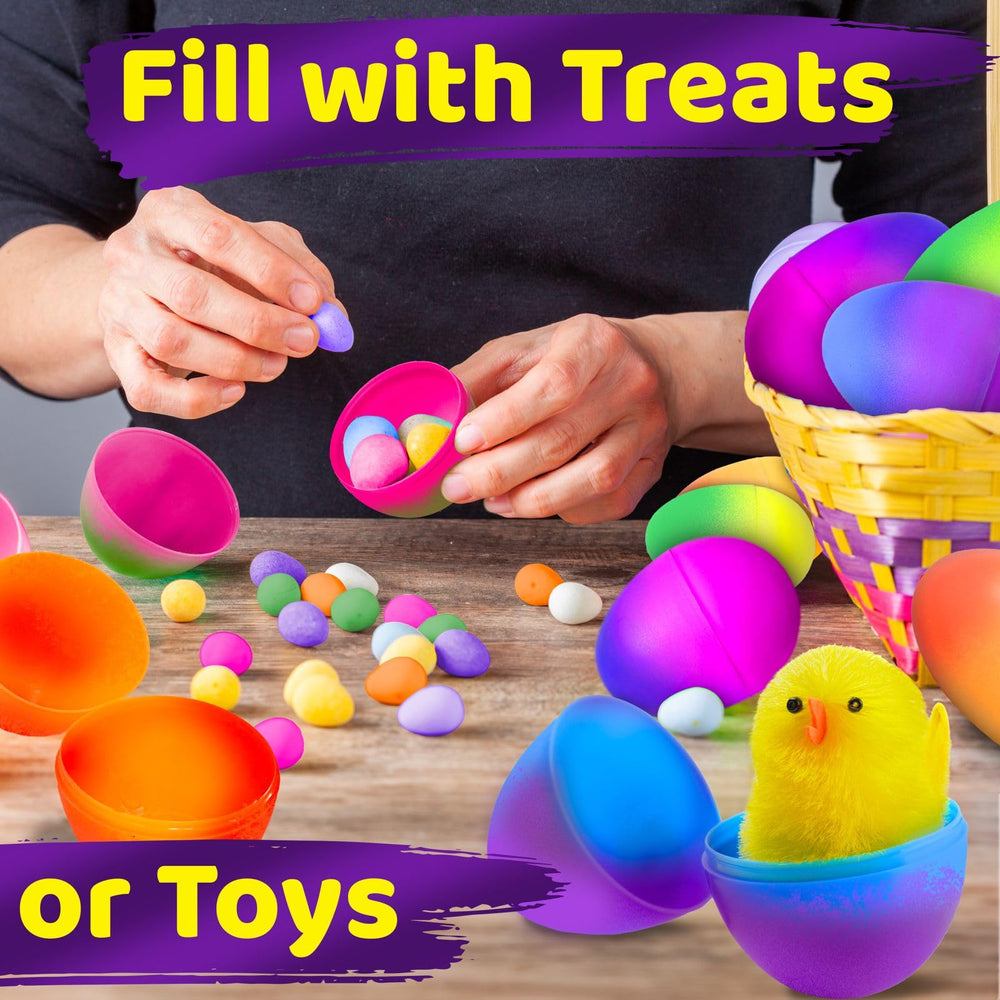 Stargo durable plastic eggs withstand playful handling for repeat holiday use
