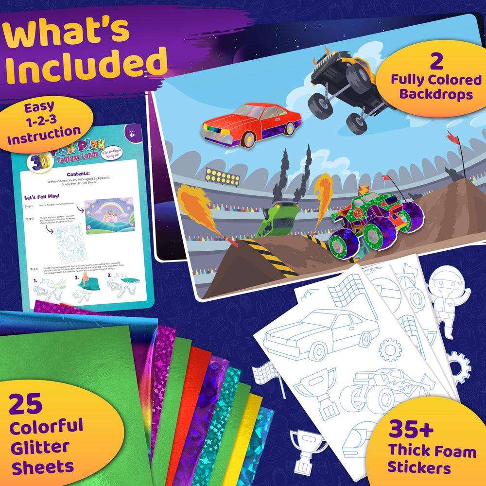 Stargo foil art kit mess-free play supports travel and on-the-go crafts.
