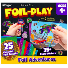 Stargo foil art kit with monster-truck stadium scene for quick, satisfying creative fun.