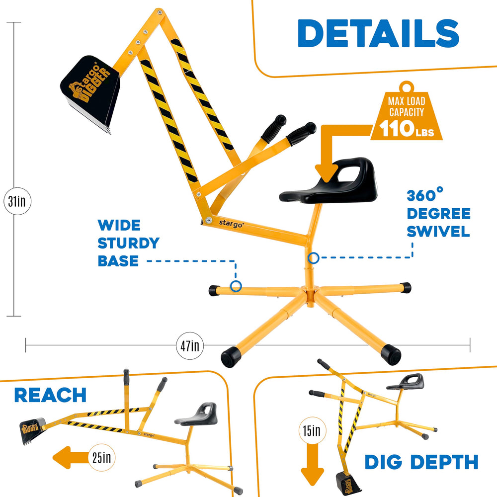 Stargo Sand Digger metal dipper highlights durable material for years of digging.