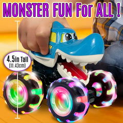 Stargo Shark Monster Truck pull-back action enables fast floor races.