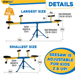 Stargo Swivel Teeter Totter expandable dimensions support growing outdoor play