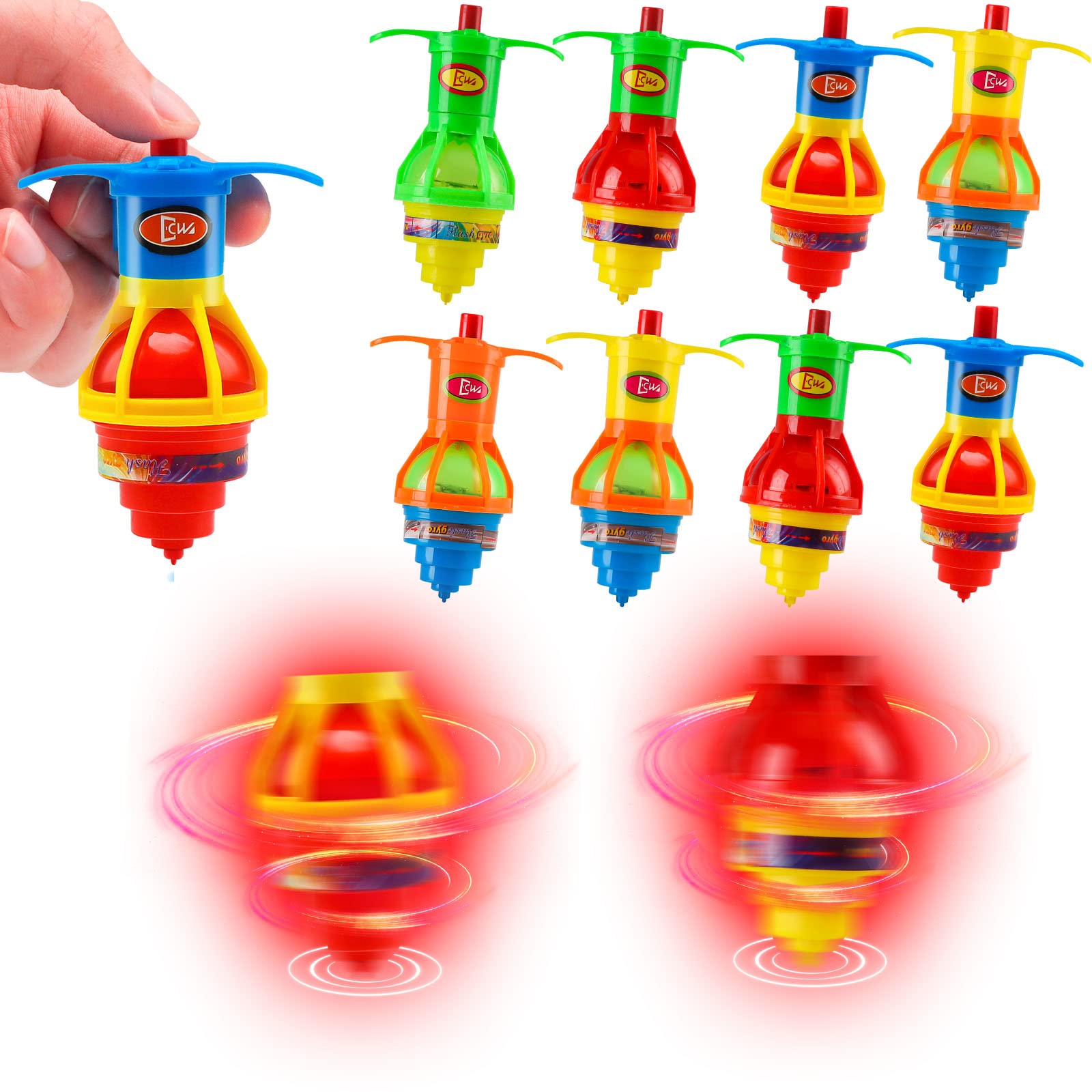 Starhig light-up spinning top with red glow for engaging dark-room play.
