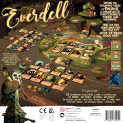Starling Games Everdell cards and resources showcase vibrant artwork for strategic planning.