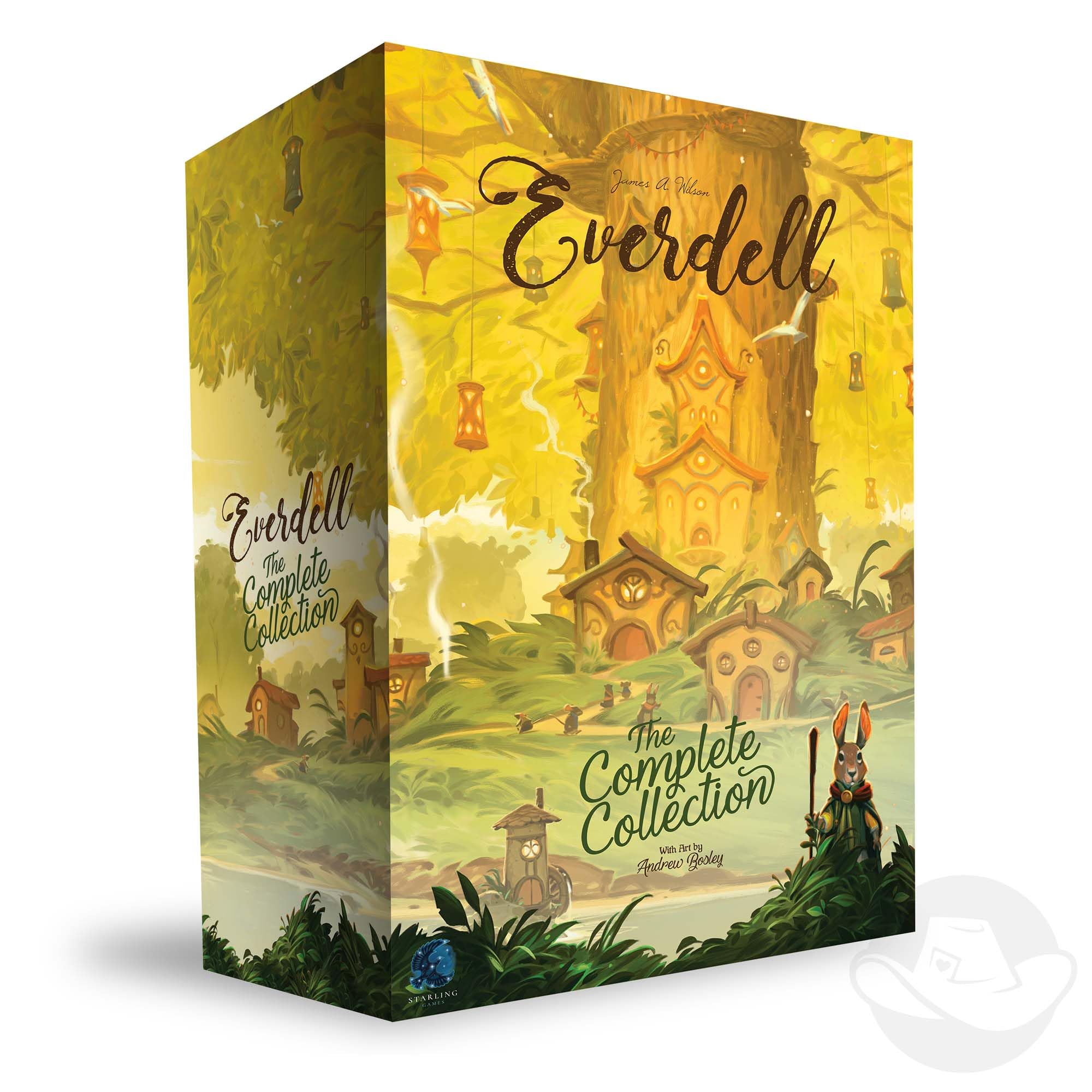 Starling Games Everdell complete collection box front highlights premium, all-in-one setup for immediate play.