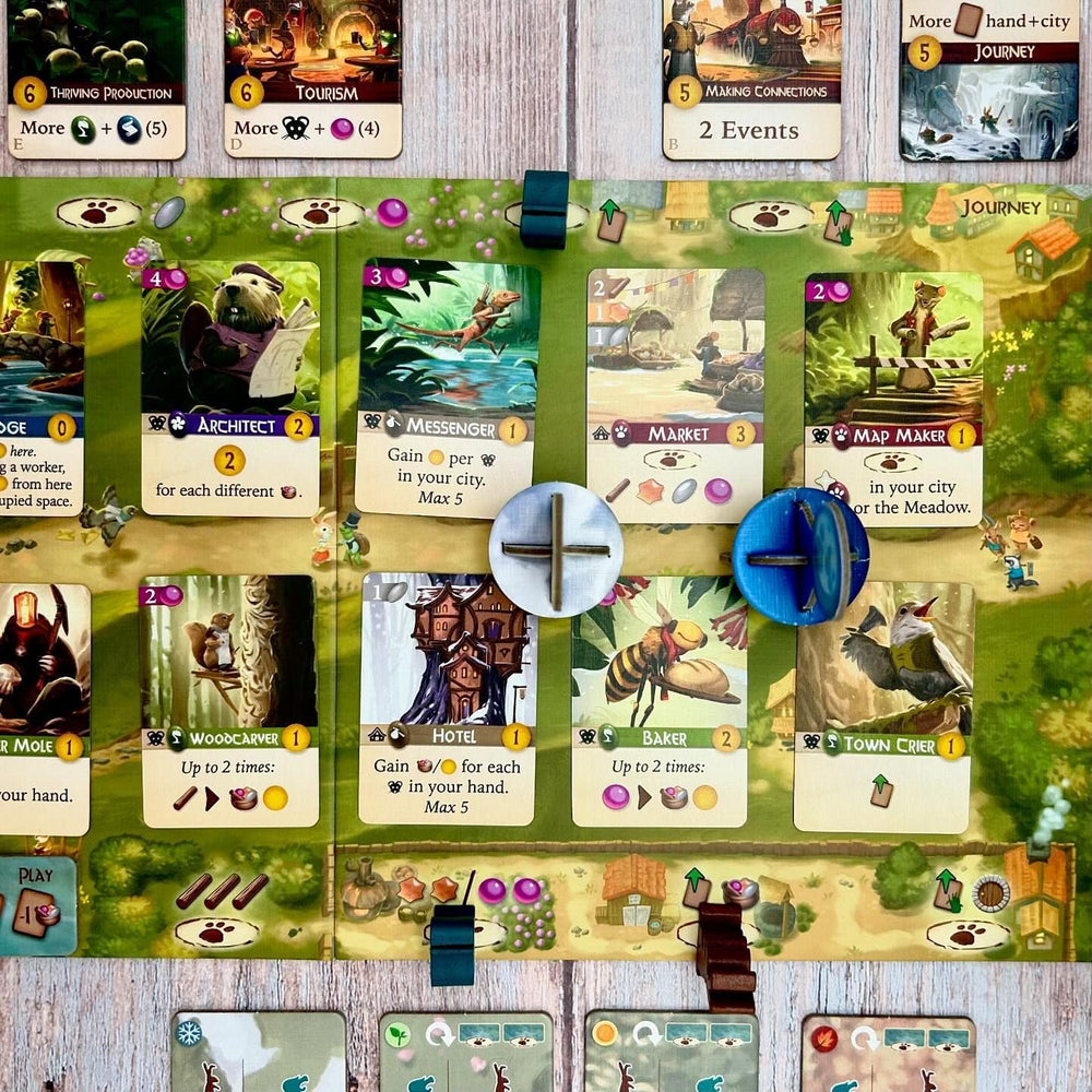 Starling Games Everdell Duo critter cards introduce woodland characters.