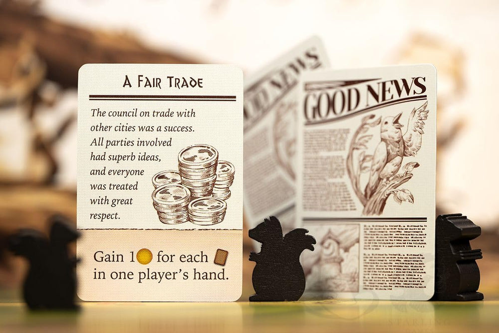 Starling Games Everdell Duo sun and moon tokens for evolving tactics.