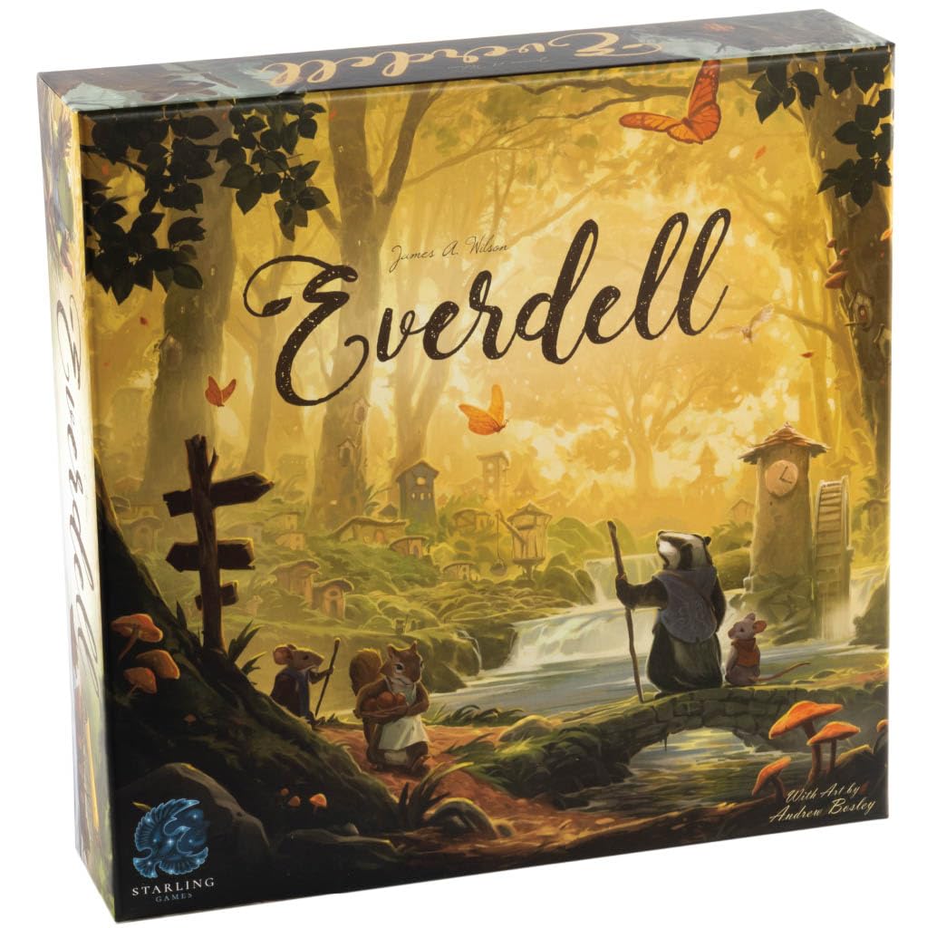 Starling Games Everdell Ever Tree 3D centerpiece enhances tabletop immersion.