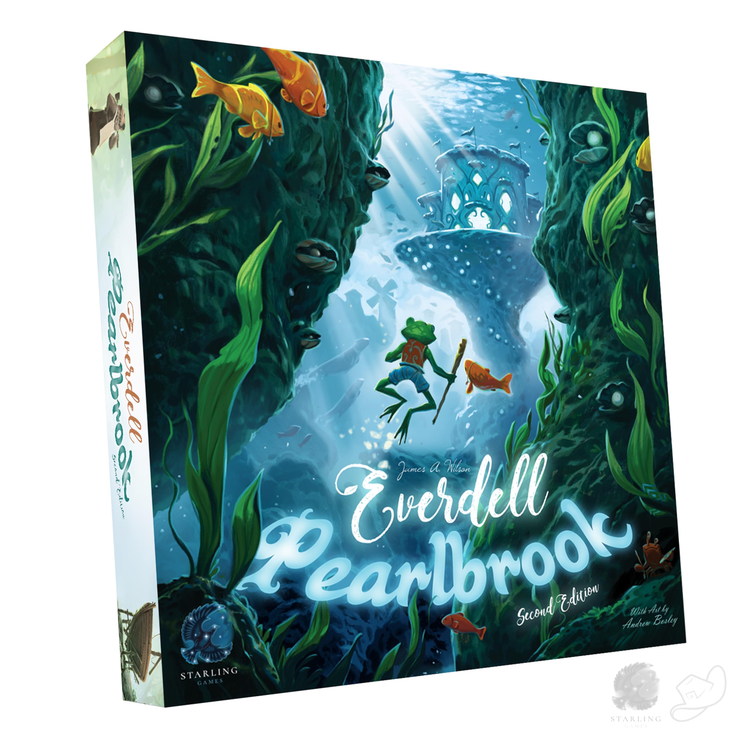 Starling Games Everdell Pearlbrook 2nd Edition expansion box ready for underwater adventures.
