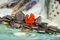 3D mountain model serves as a striking focal point.