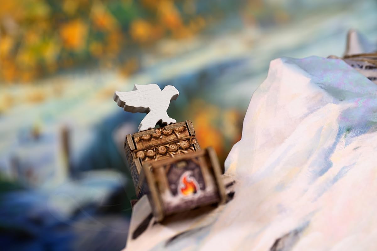Plastic snowshoes and winter tokens enhance premium components.