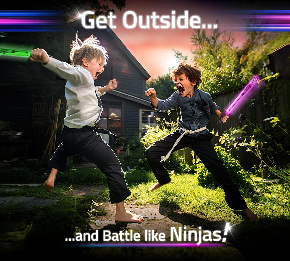 Starlux foam glow swords ready for kid-friendly glow-in-the-dark duels