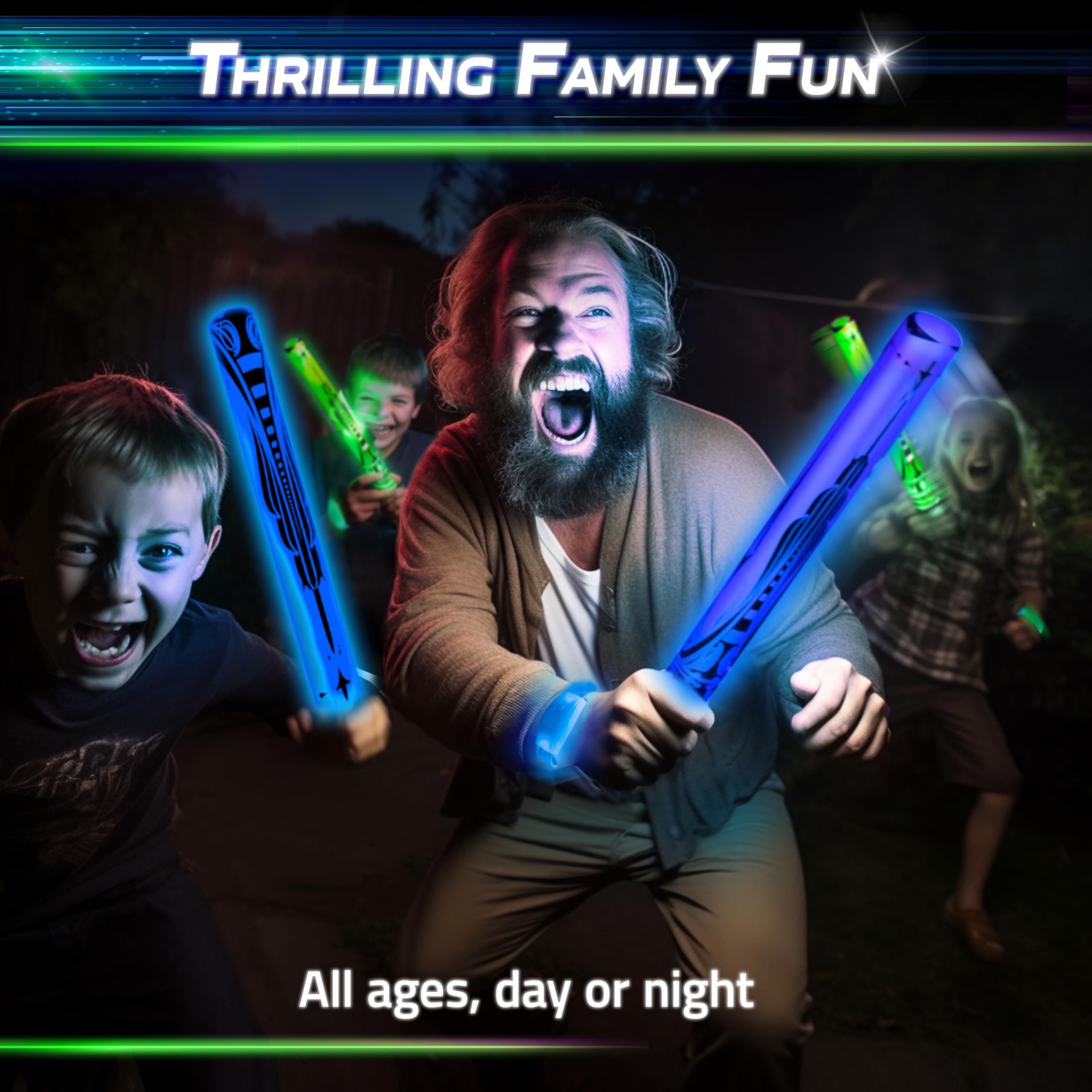Starlux Glow Battle duel scene for family-friendly competition