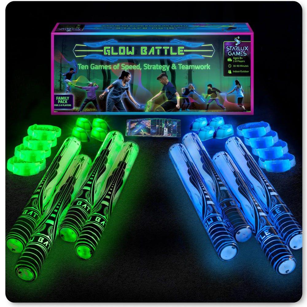 Starlux Glow Battle sword in mid-swing for safe, active outdoor play
