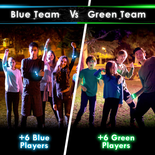 Starlux glow bracelets on kids' wrists enhance visibility during outdoor games.