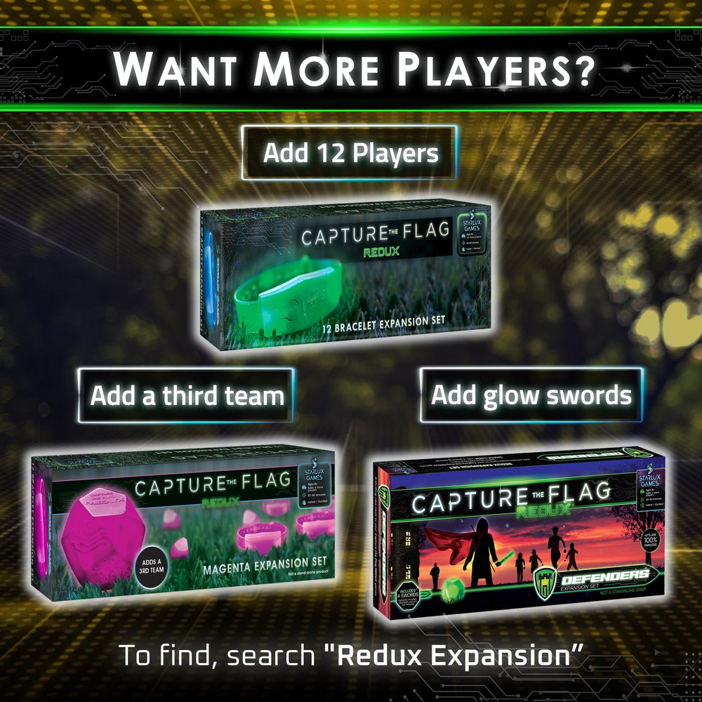 Starlux Redux ages 8 plus friendly glow game for families.