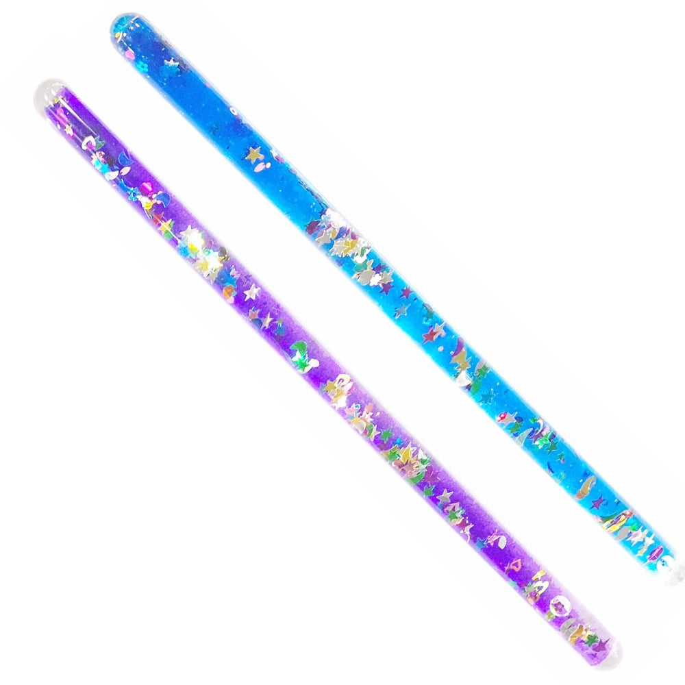 Star Magic glitter wand purple 11in showcases color-rich motion for visual stimulation