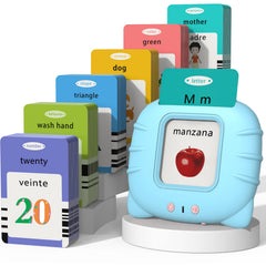 Startcan bilingual flash cards cover showing 258 cards for immersive language practice at home
