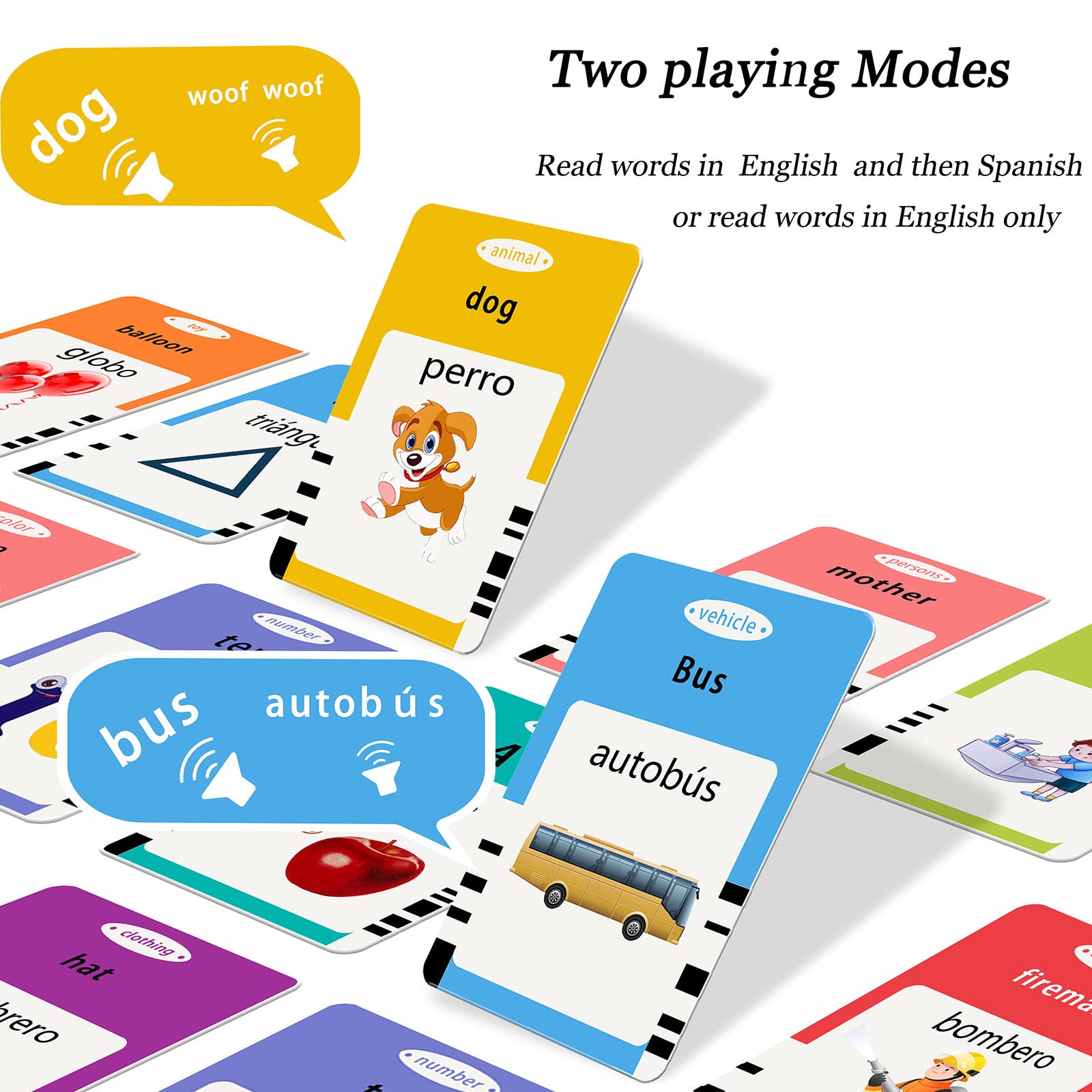 Startcan language modes interface showing English and bilingual options for flexible practice