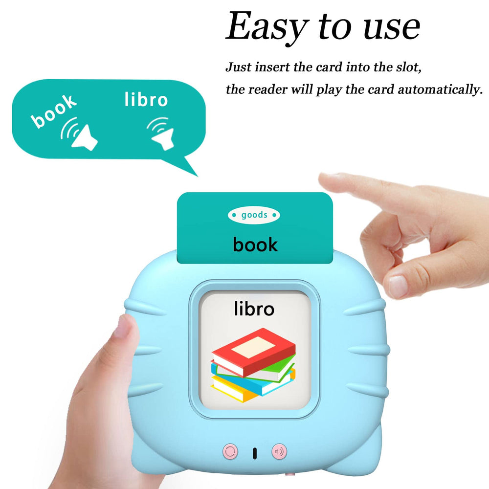 Startcan reader in action reading a card aloud to support language development