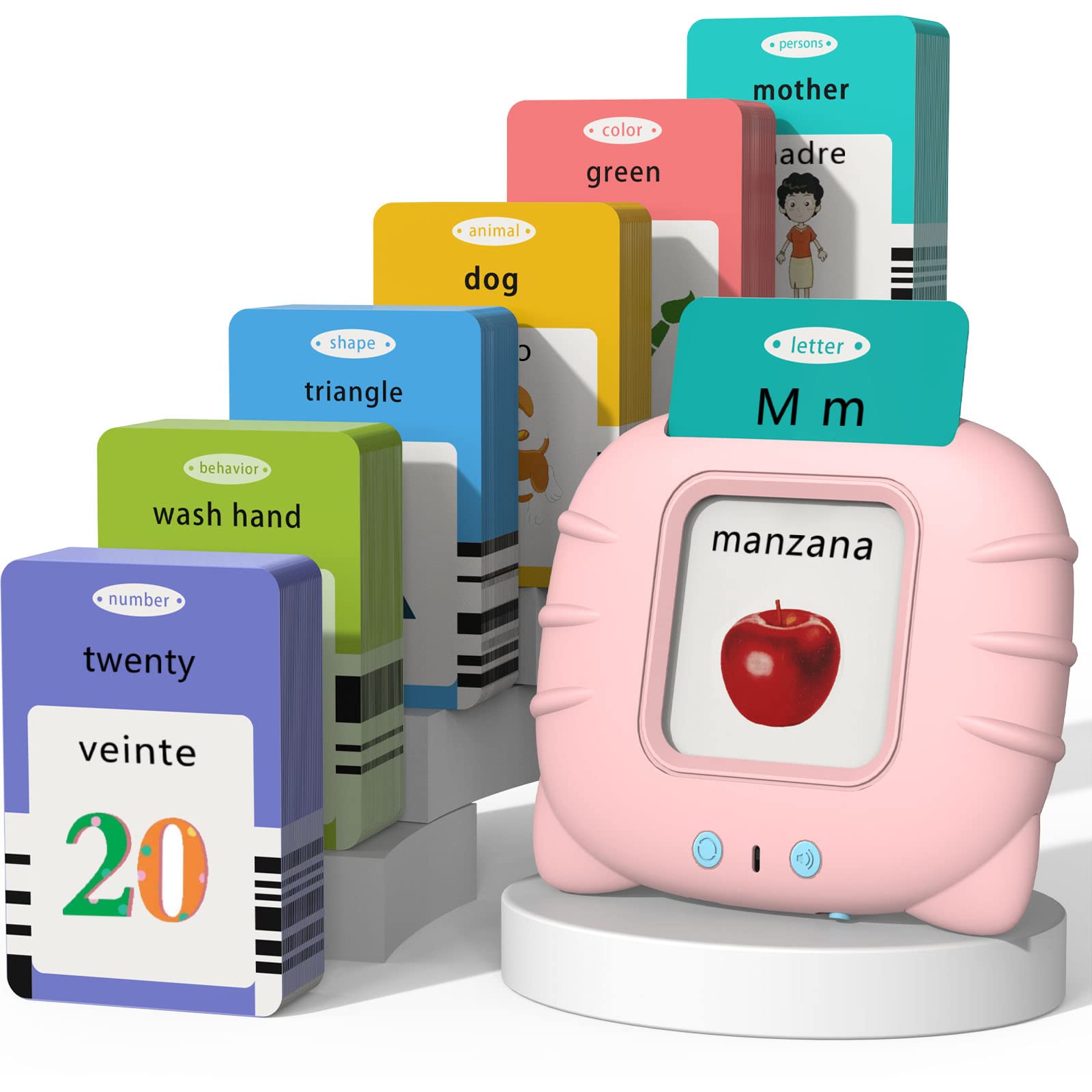 Startcan bilingual flash cards pink pack boosts bilingual vocabulary for toddlers.