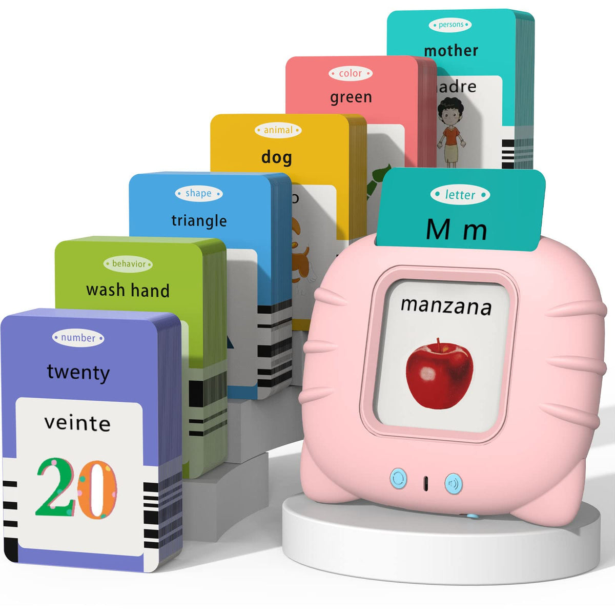 Startcan bilingual flash cards pink pack boosts bilingual vocabulary for toddlers.