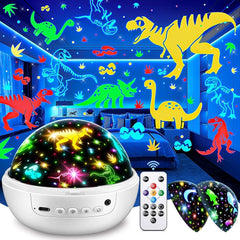 Staryou Dinosaur Projector shows dinosaur film on the wall to spark imagination.