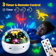 Staryou Dinosaur Projector remote control enables quick, kid-friendly operation.
