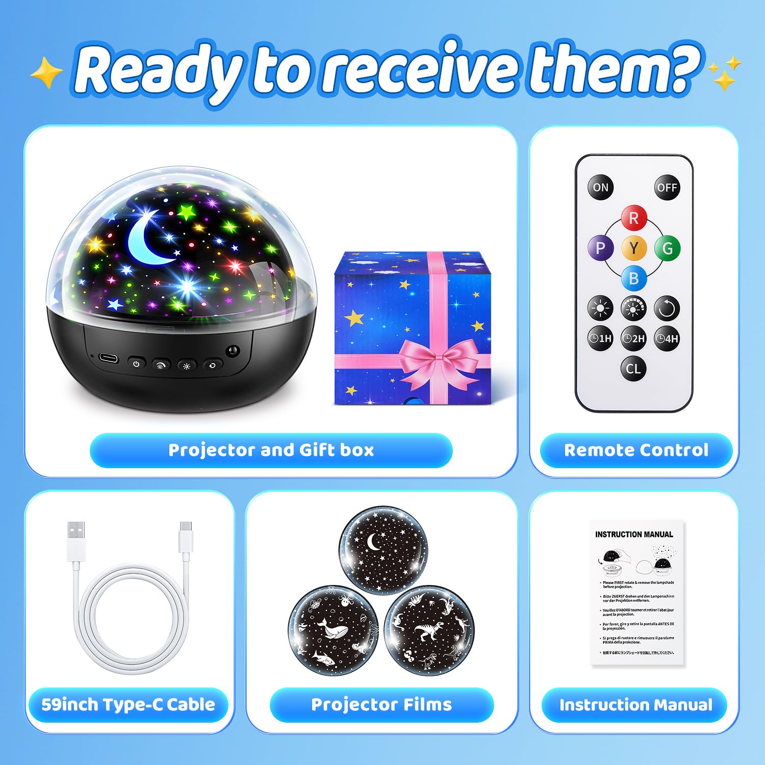 Staryou dinosaur night light projector brightens rooms with friendly projections.