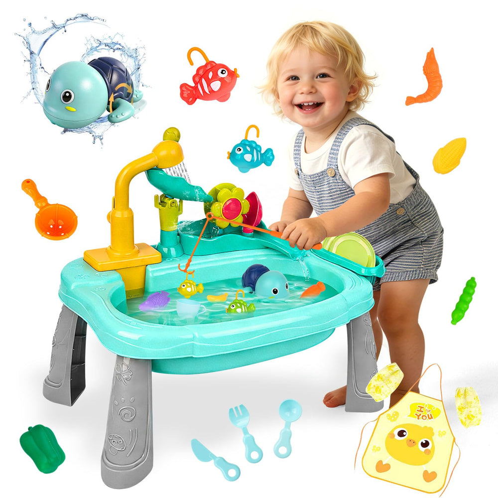 STBEIMEIMY kids play sink with running water enhances imaginative play and hand-eye coordination