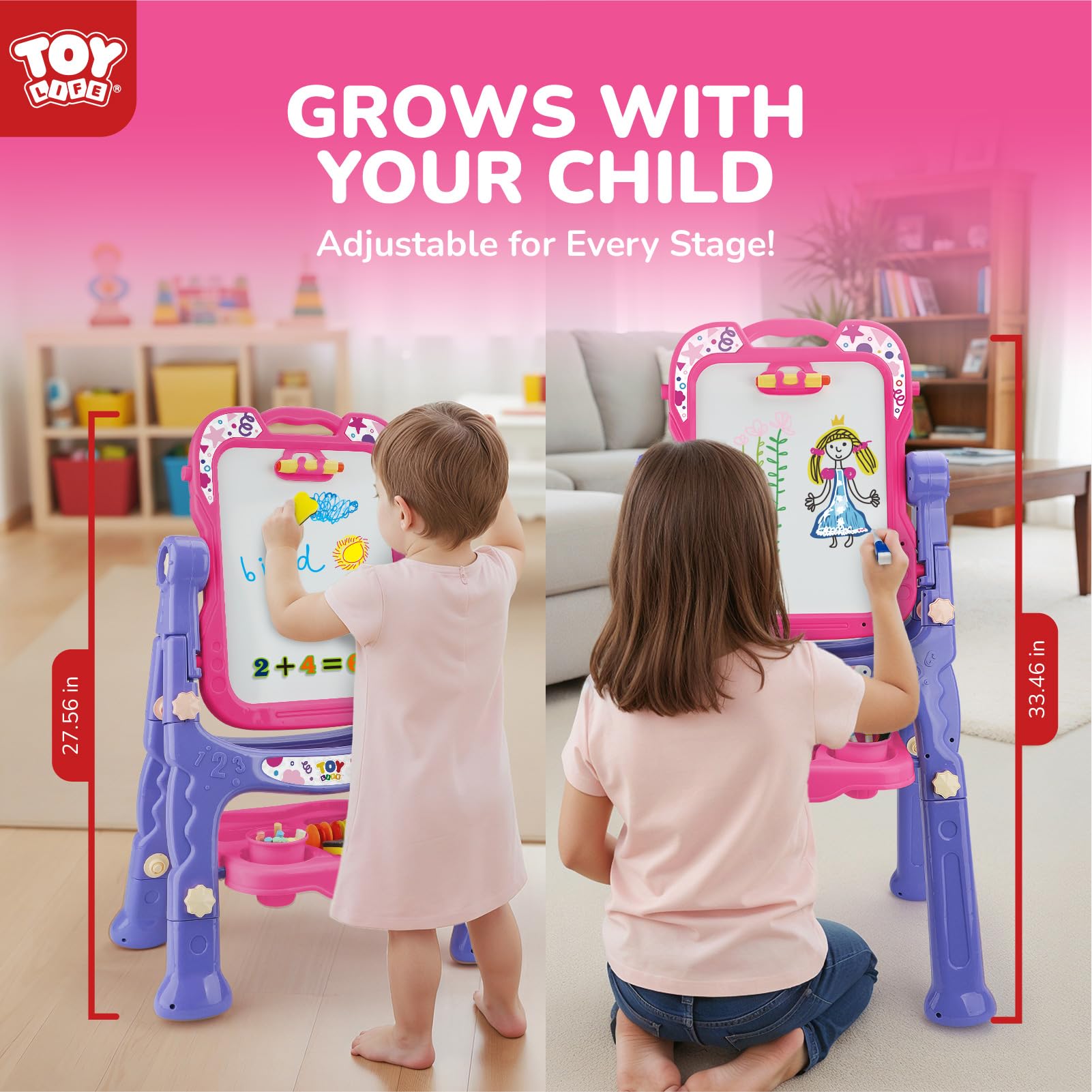 STEAM Life Art Easel chalkboard and whiteboard surfaces for versatile learning.