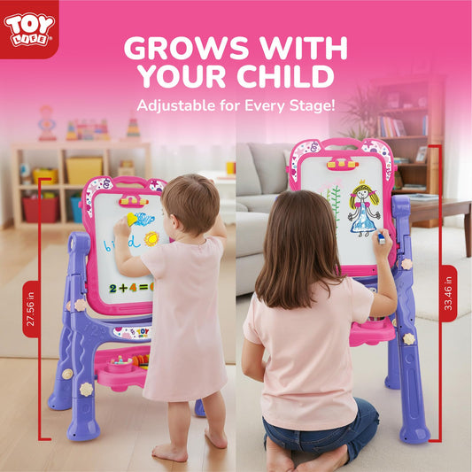 STEAM Life Art Easel chalkboard and whiteboard surfaces for versatile learning.