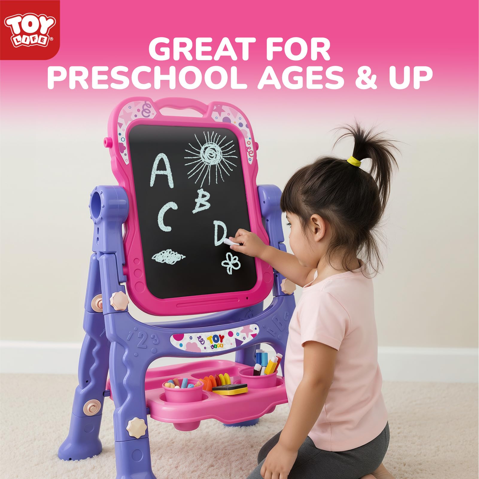 STEAM Life Art Easel quick assembly in minutes for instant creativity.