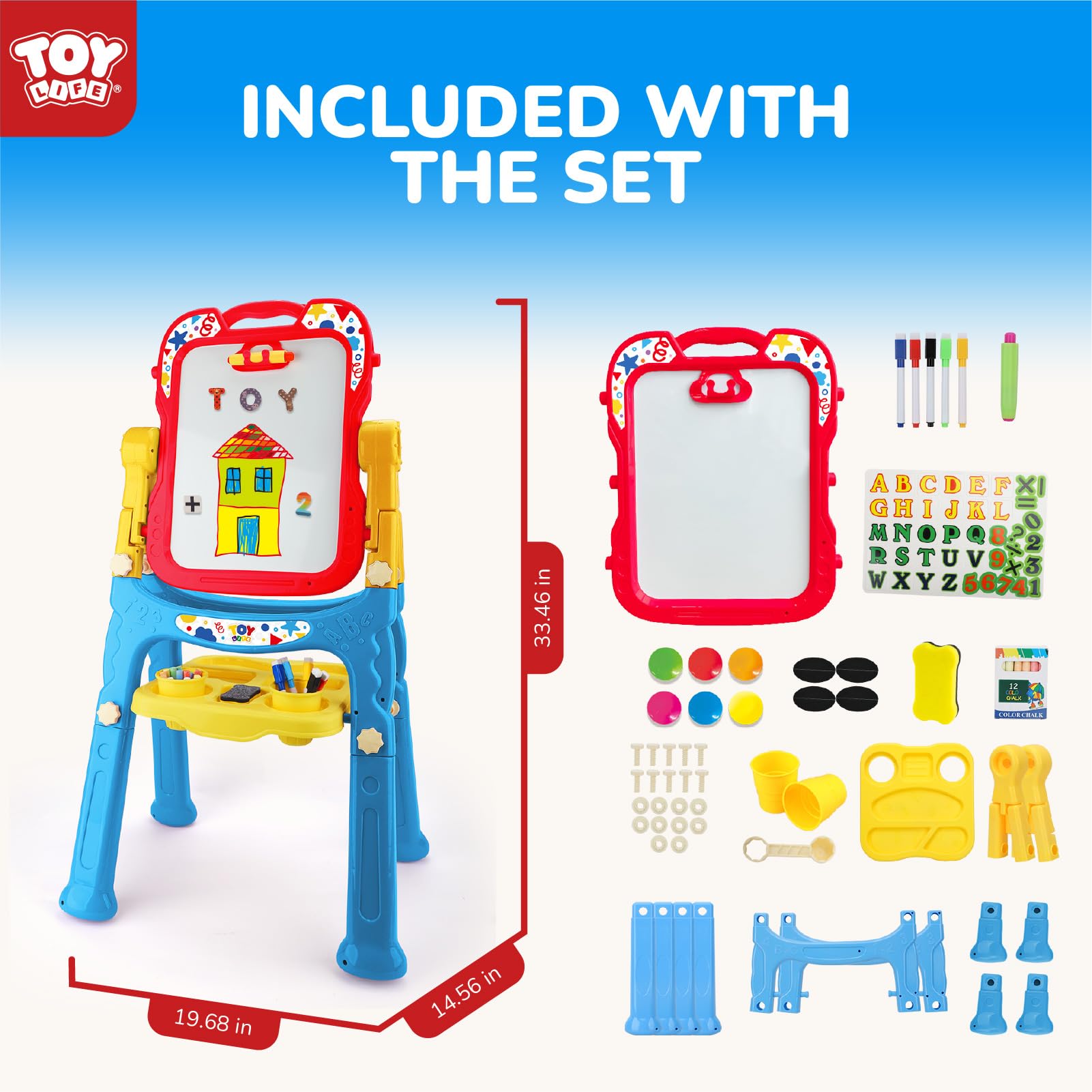 STEAM Life includes chalk, markers, and eraser for mess-free creativity.