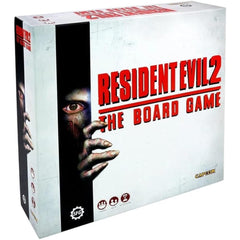 Steamforged Games' Resident Evil 2 board game front box for immersive gameplay setup