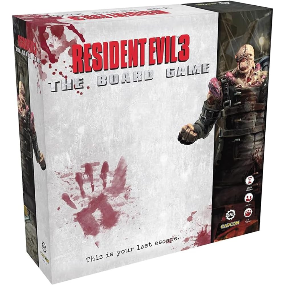 Steamforged Resident Evil 3 core game cover for immersive tabletop horror.
